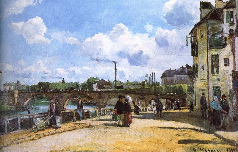 Camille Pissarro Pang map of the river and the bridge Schwarz Spain oil painting art